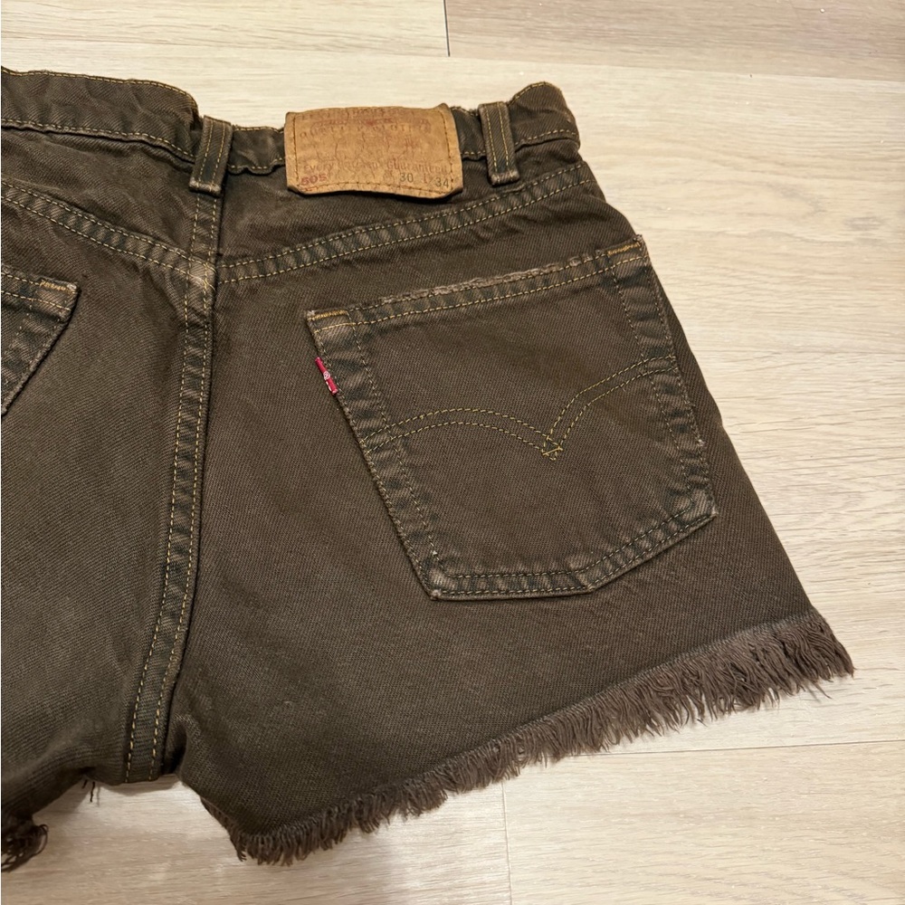 Vintage Levi Moss Green Jean Shorts
